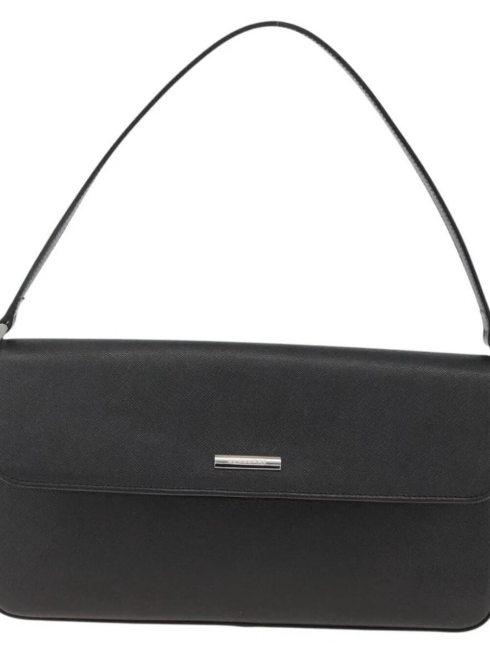 BURBERRY Shoulder Bag Leather Black Silver Auth ep13804 - Picture 3 of 16